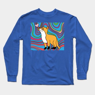 Sweet Retro Vintage Cartoon Fox Long Sleeve T-Shirt